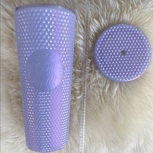 New Starbucks 2021 Holiday Icy White Lilac Bling Studded Venti Reusable Tumbler